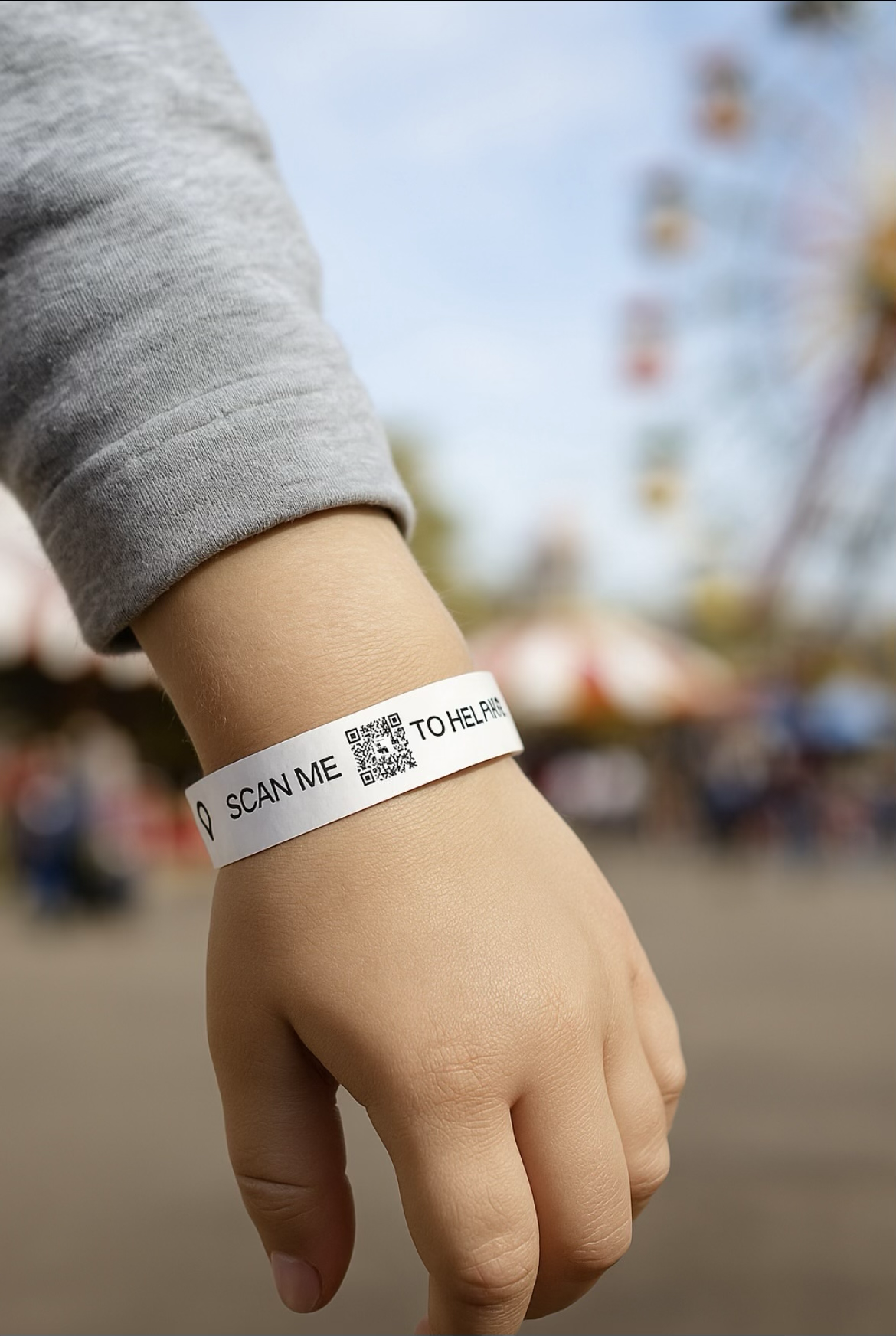AVIRA wristband on a child's arm